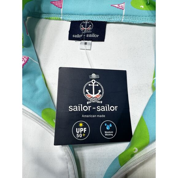 Sailor-Sailor Britt Sleeveless Golf Top White SZ SM UPF 50+ Resortwear NWT - Picture 2 of 12